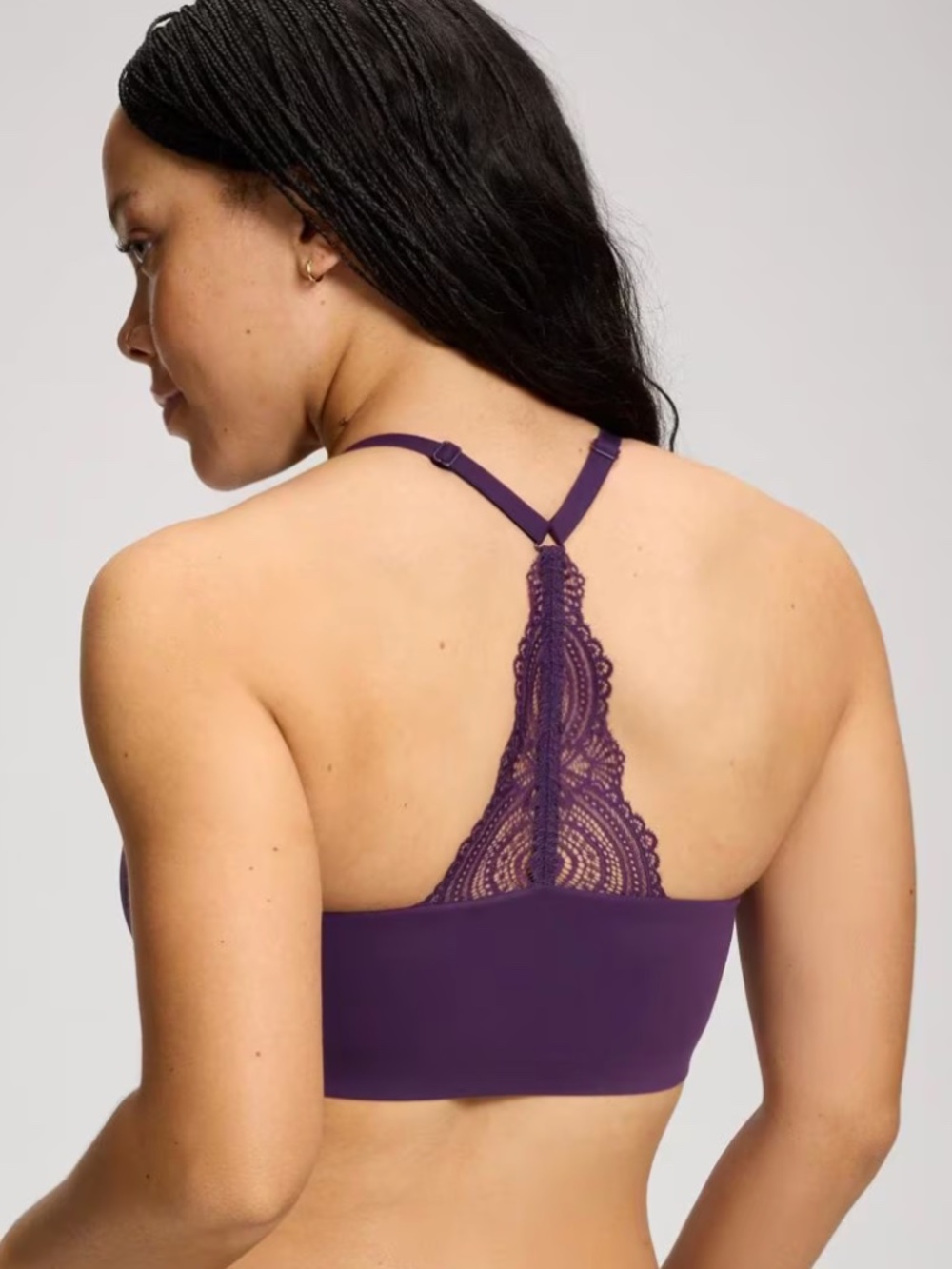 Soma Blackberry Wine Enbliss Racerback Lace Bralette
